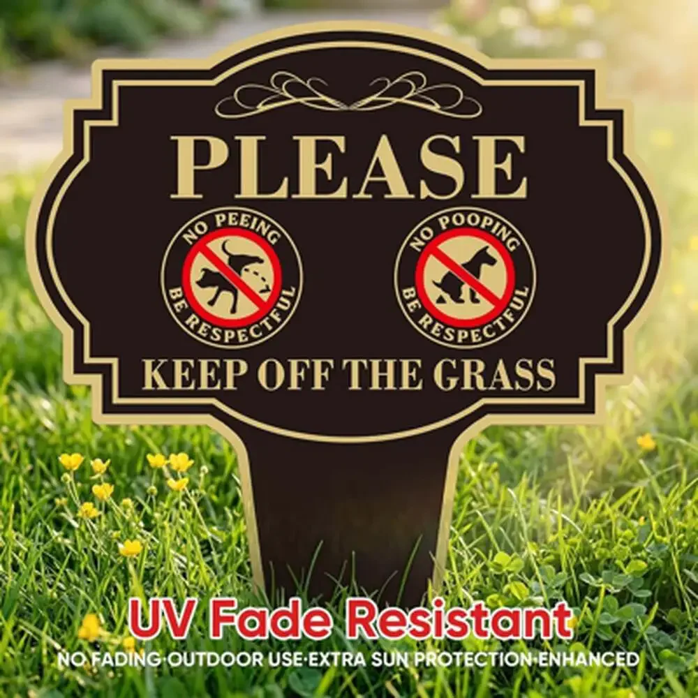 Dog No Poop Sign 10X14 Inches Aluminum Composite Waterproof Yard Respectful Lawn
